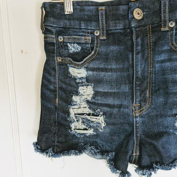 American Eagle Curvy Hi-Rise Shortie cutoff denim shorts - Size 2 - Picture 3 of 10